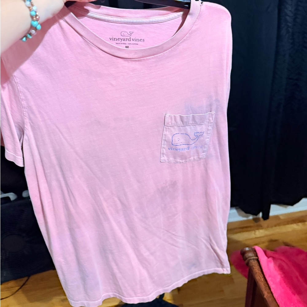 Vineyard Vines Light Pink Tee with Whale Logo
